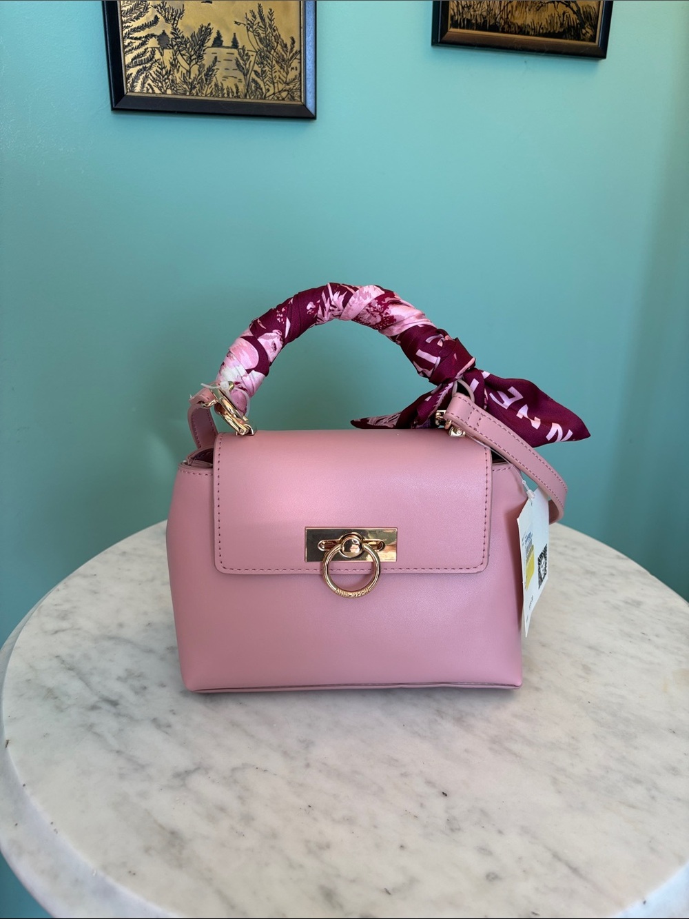 Anne Klein Scarf-Wrapped Top Handle Crossbody